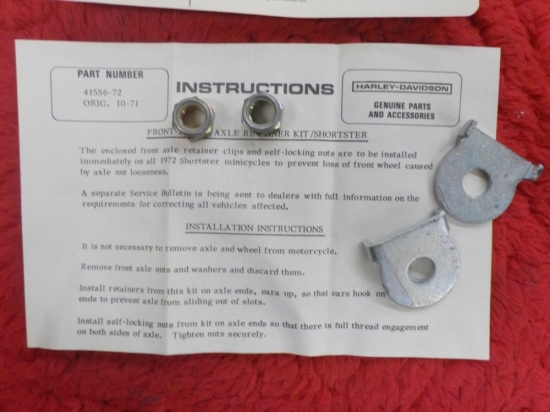 SHORTSTER "NEW OLD STOCK" FRONT AXLE SAFETY KIT #41556-72